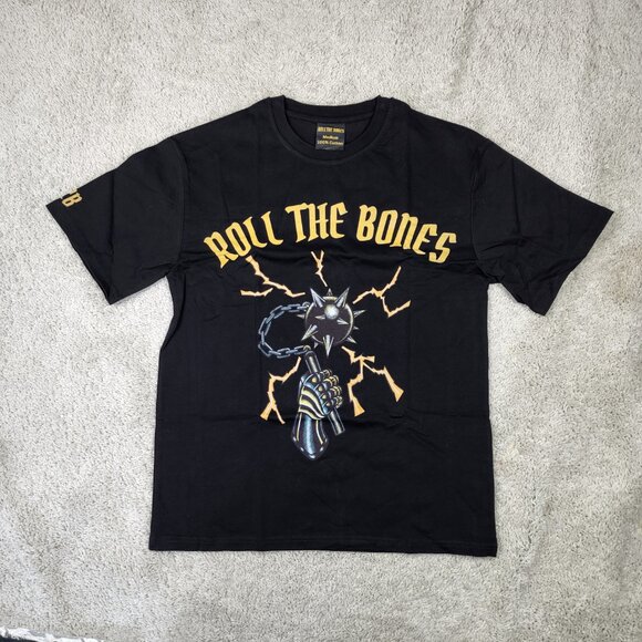 Roll The Bones Medieval Style Gym Shirt Heavyweight 100% Cotton Mace Size Large - Picture 2 of 7